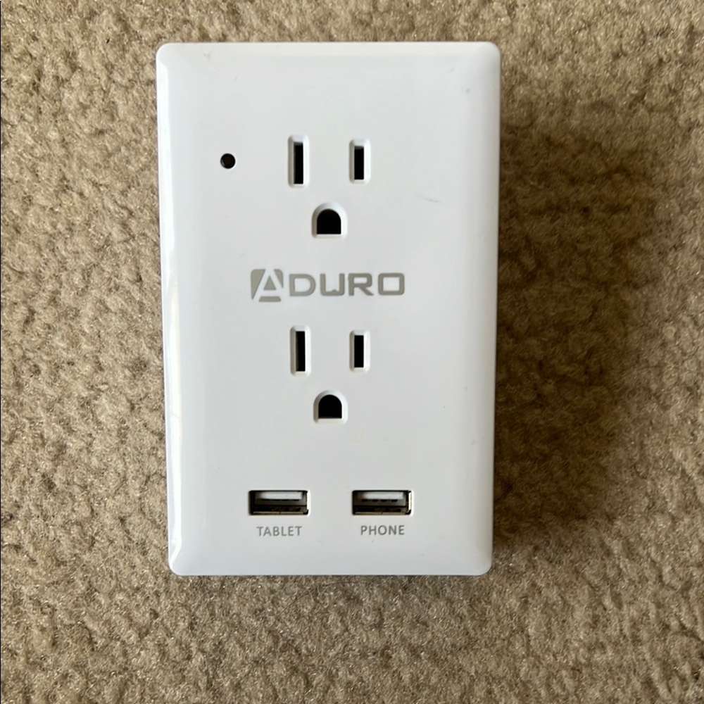 White Electrical Outlet with USB Ports
